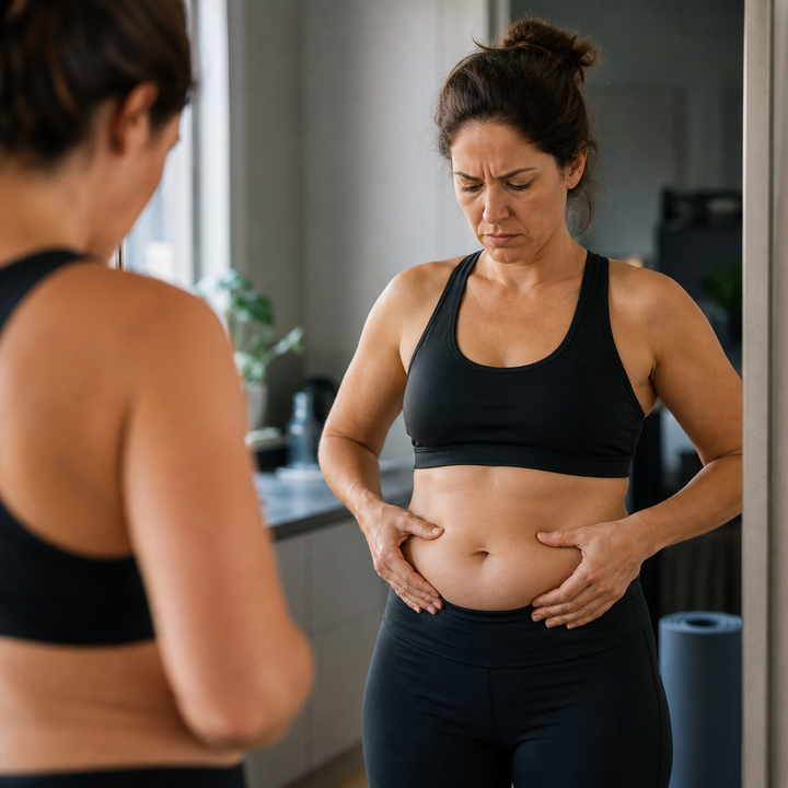 2. Your belly doesn’t move no matter what you eat or how much you train
