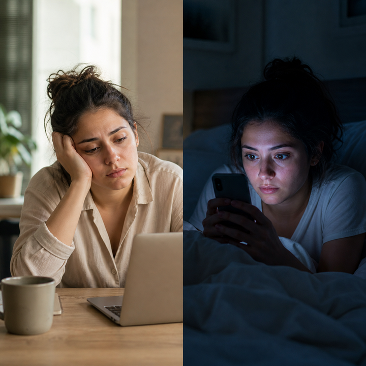 1. You’re tired all day and wired at night